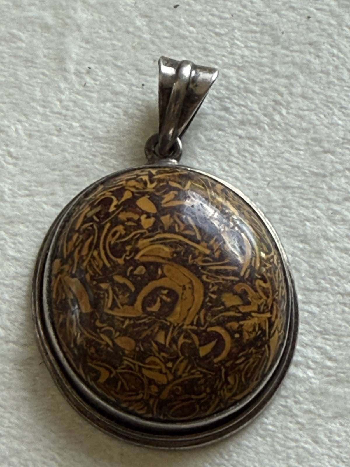 925 Sterling Mariam Jasper Oval Pendant Bezel 23.95g