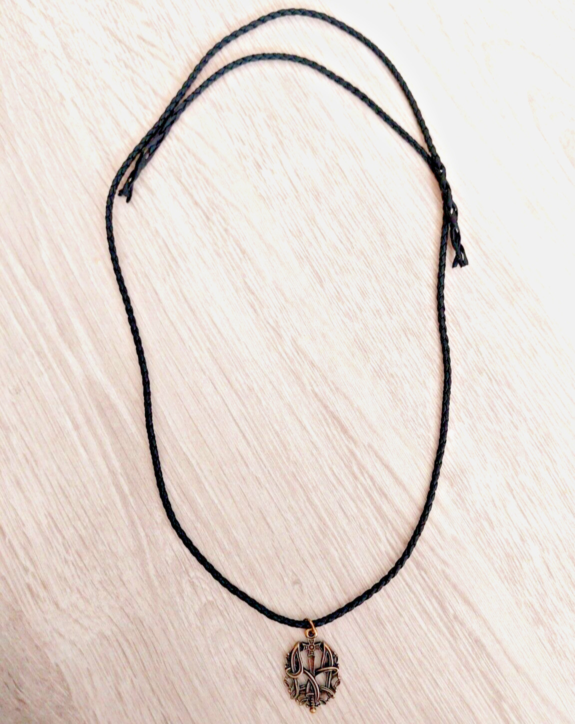 Rare Pendant Ukraine Army Tryzub Sword Necklace Choker Emblem Brass