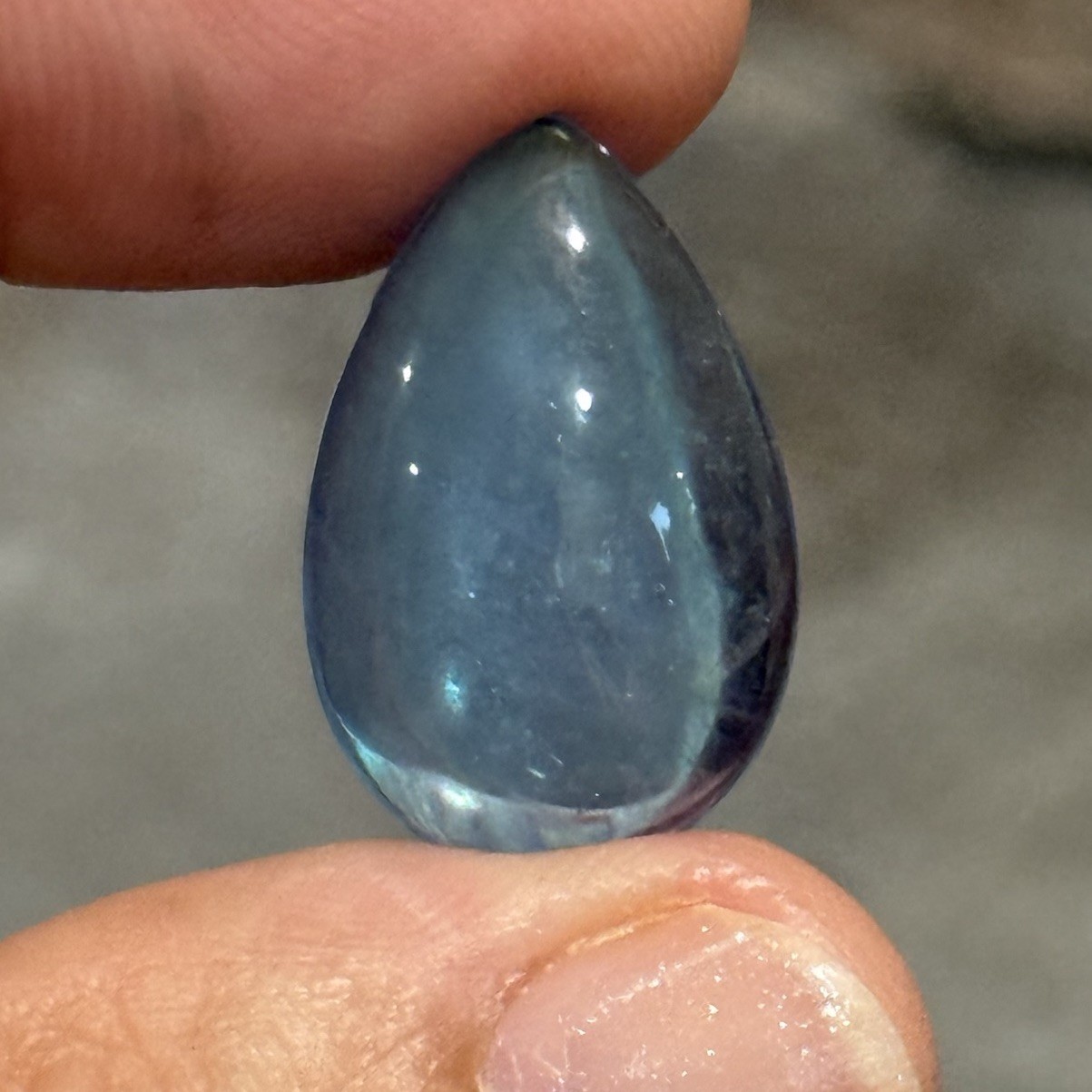 13ct 21.7×14.2x6mm Blue Stabilized Aquamarine Smooth Teardrop Cabochon Gem
