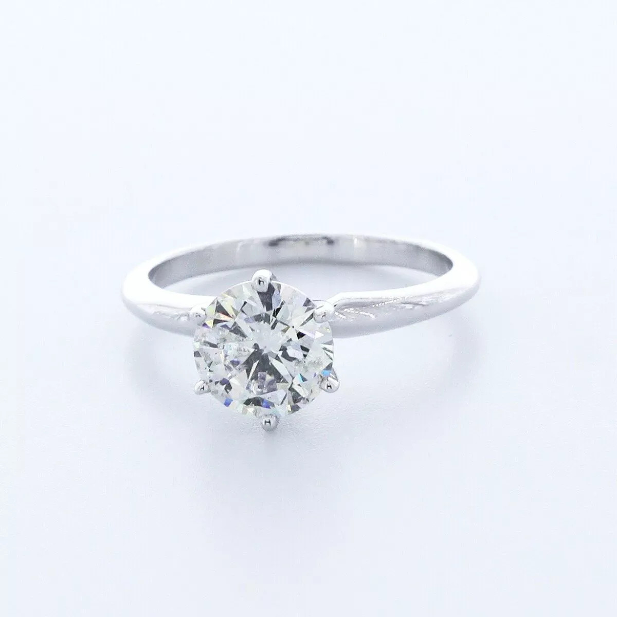 Solitaire Engagement Ring Classic 14K Gold 1.67 CT Round Lab-Grown Diamond E SI1