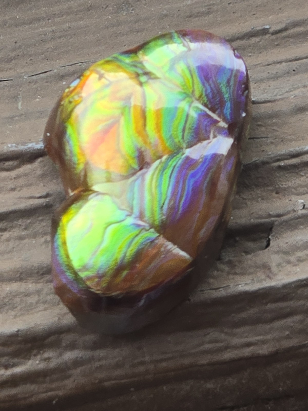 Dancing Rainbow Fire Agate Gem 6.7 Ct Original Hand Carved Natural Arizona Gem
