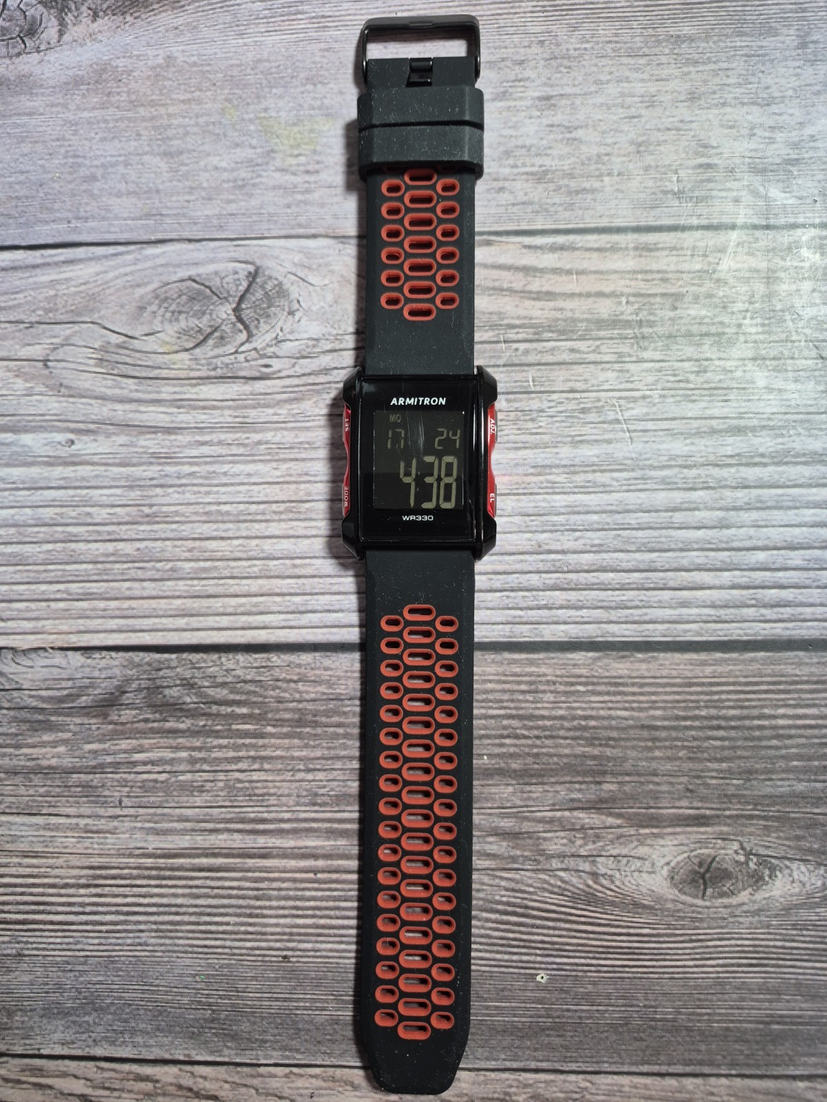 Armitron M807 WR330 Digital Sports Watch Black Red