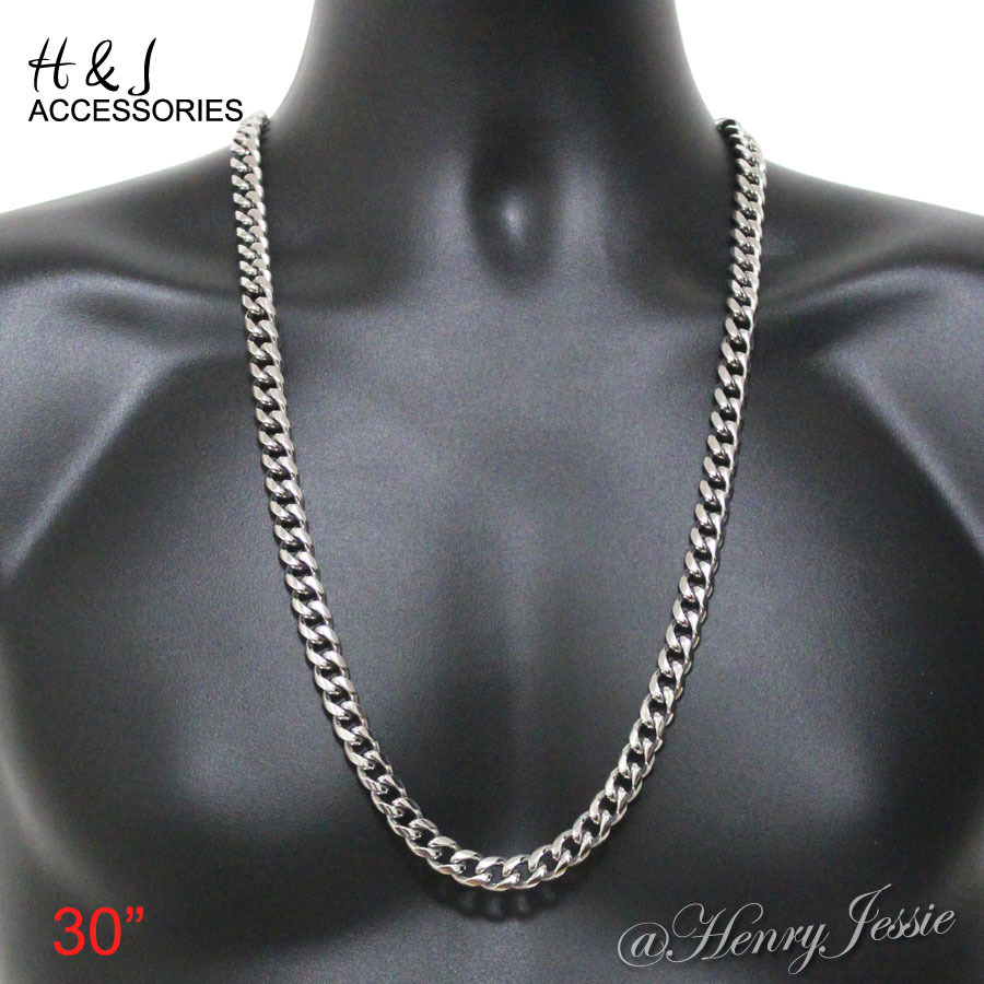 30″Stainless Steel HEAVY WIDE 10x4mm Silver Cuban Curb Link Chain Necklace*N116