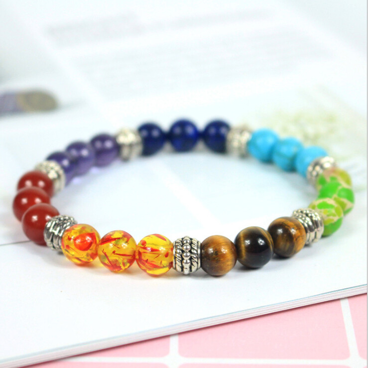 7 Chakra Natural Stone Reiki Energy Healing Women Men Charm Bracelets Jewelry