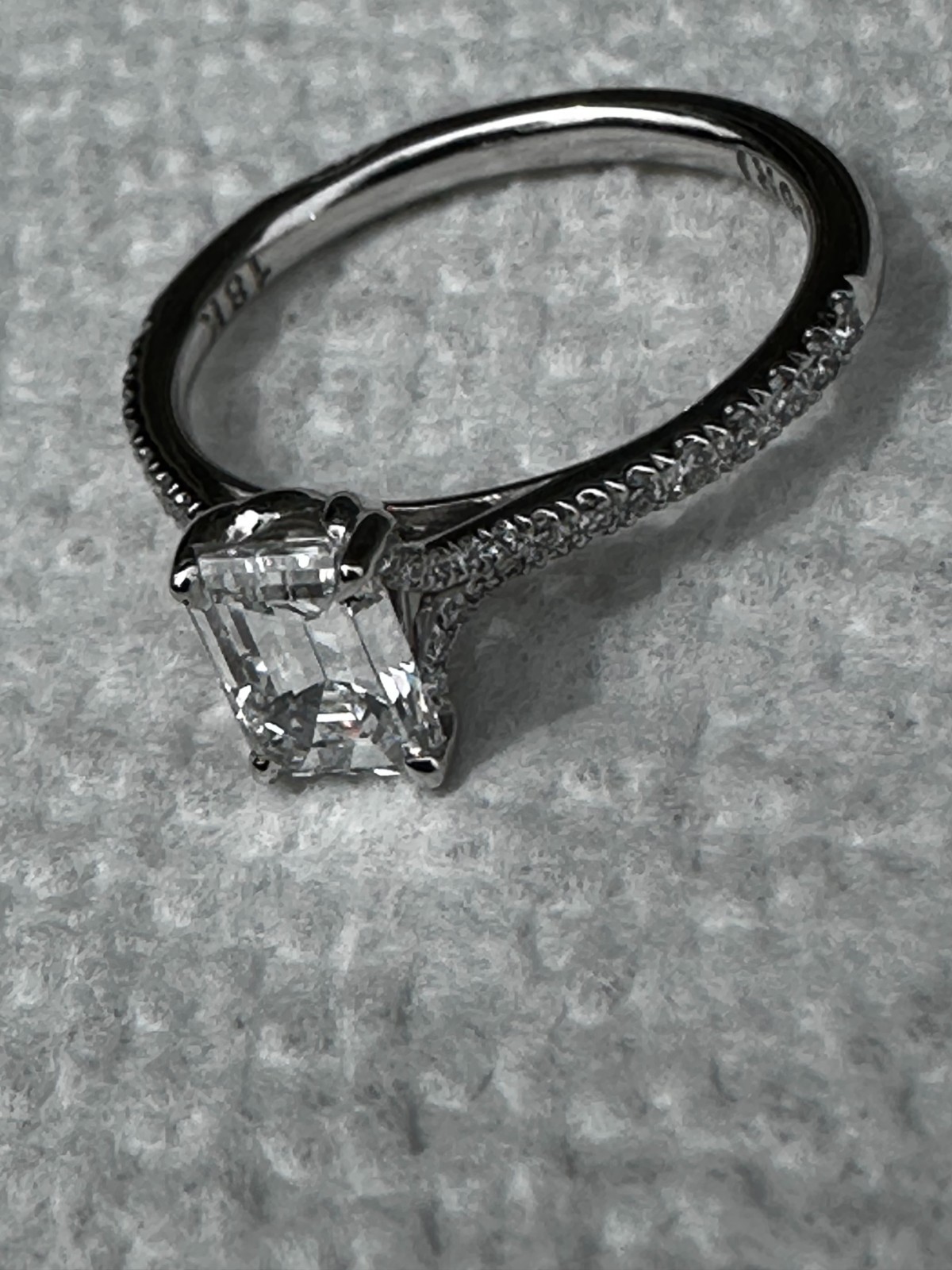 Tacori 1.01ct D VS2 Emerald Cut Diamond Engagement Ring GIA 18K Wht. Gold Sz 6.5