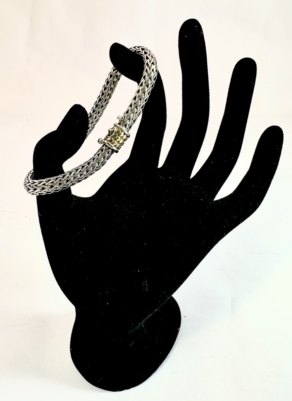 John Hardy Dot Bracelet – 18K Gold and Sterling Silver 7.75”