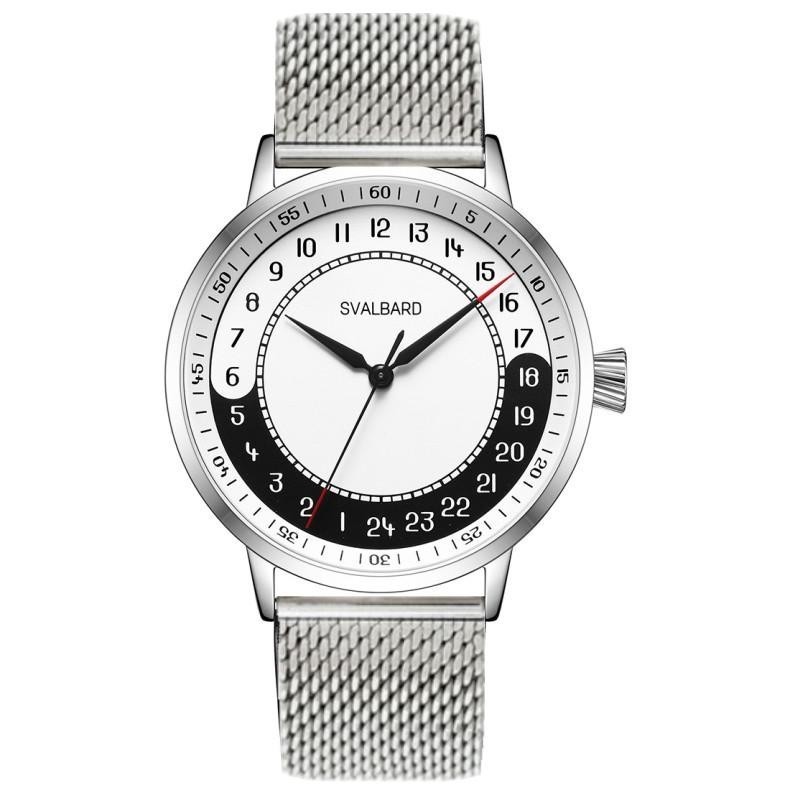 Svalbard YIN YANG 24h Swiss Quartz Steel White Black Men’s Watch