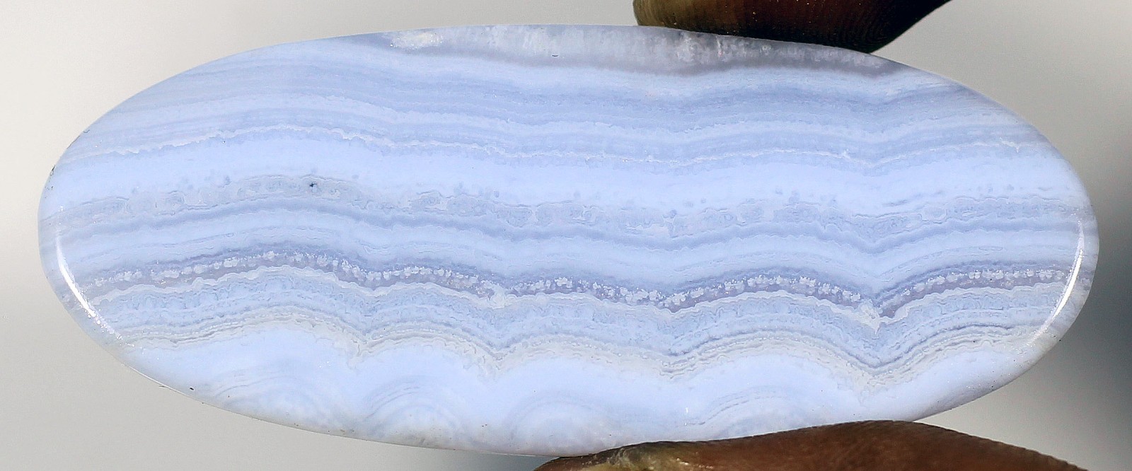 85.75 ct Natural Blue Lce Agate Elongated Oval Cabochon Loose Gemstone Stoneartt