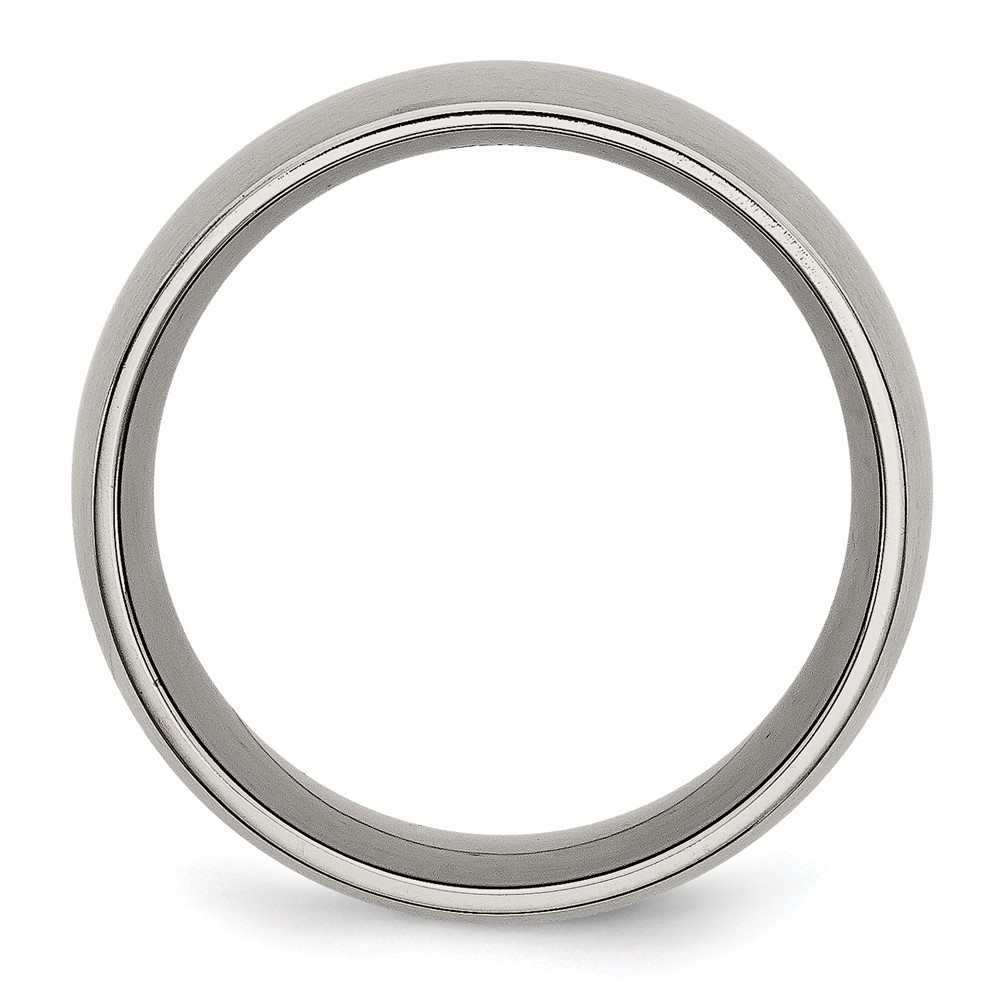 Titanium Brushed 12mm Half Round Wedding Band Ring Size 14