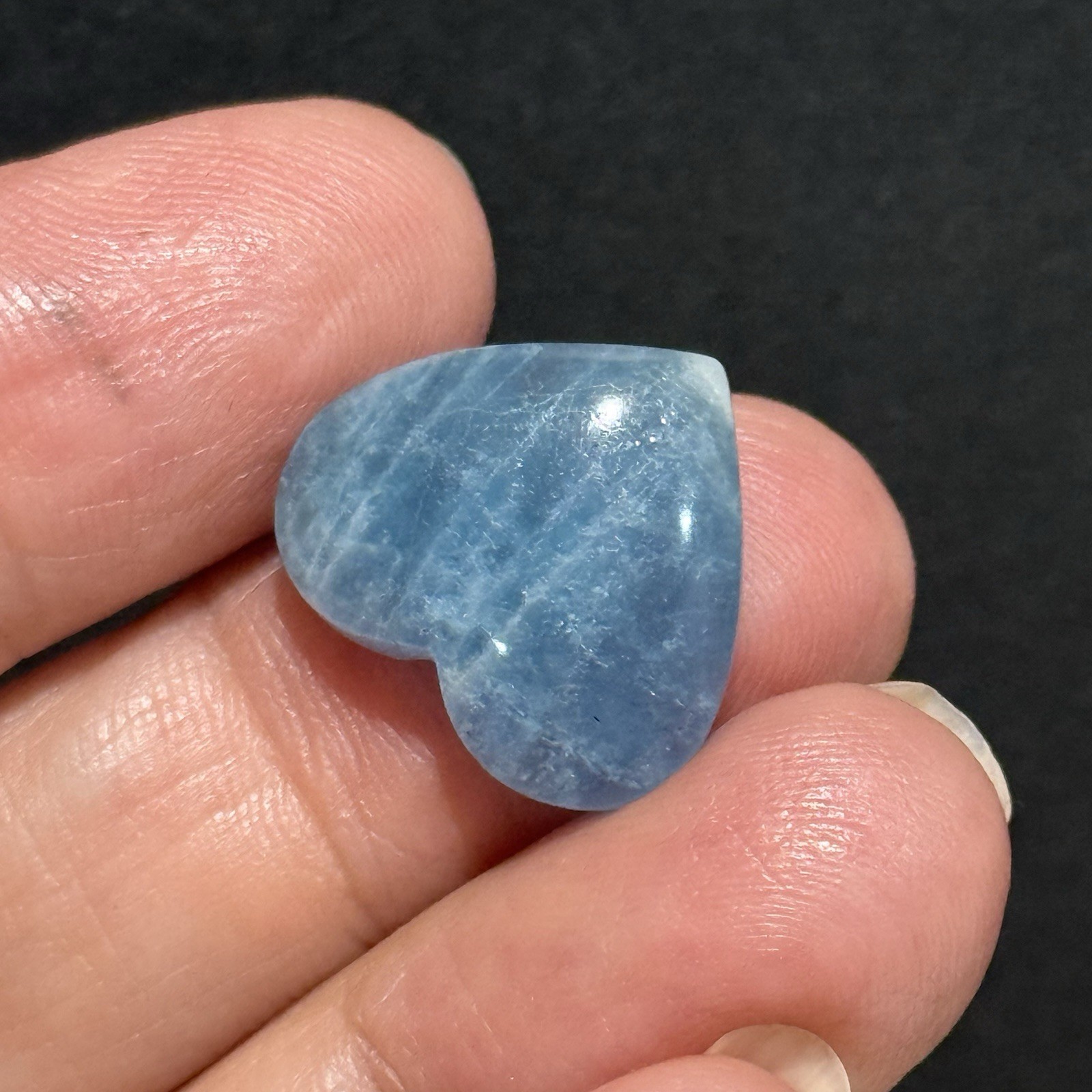 13.2ct 18.7×17.2×5.4mm Smooth Blue Aquamarine Heart Shaped Cabochon Loose Gem