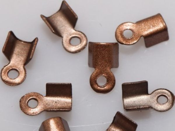 Fold Over Crimp Bead Cap 3×6 – 4x9MM End Gold Silver Copper Bronze Plate
