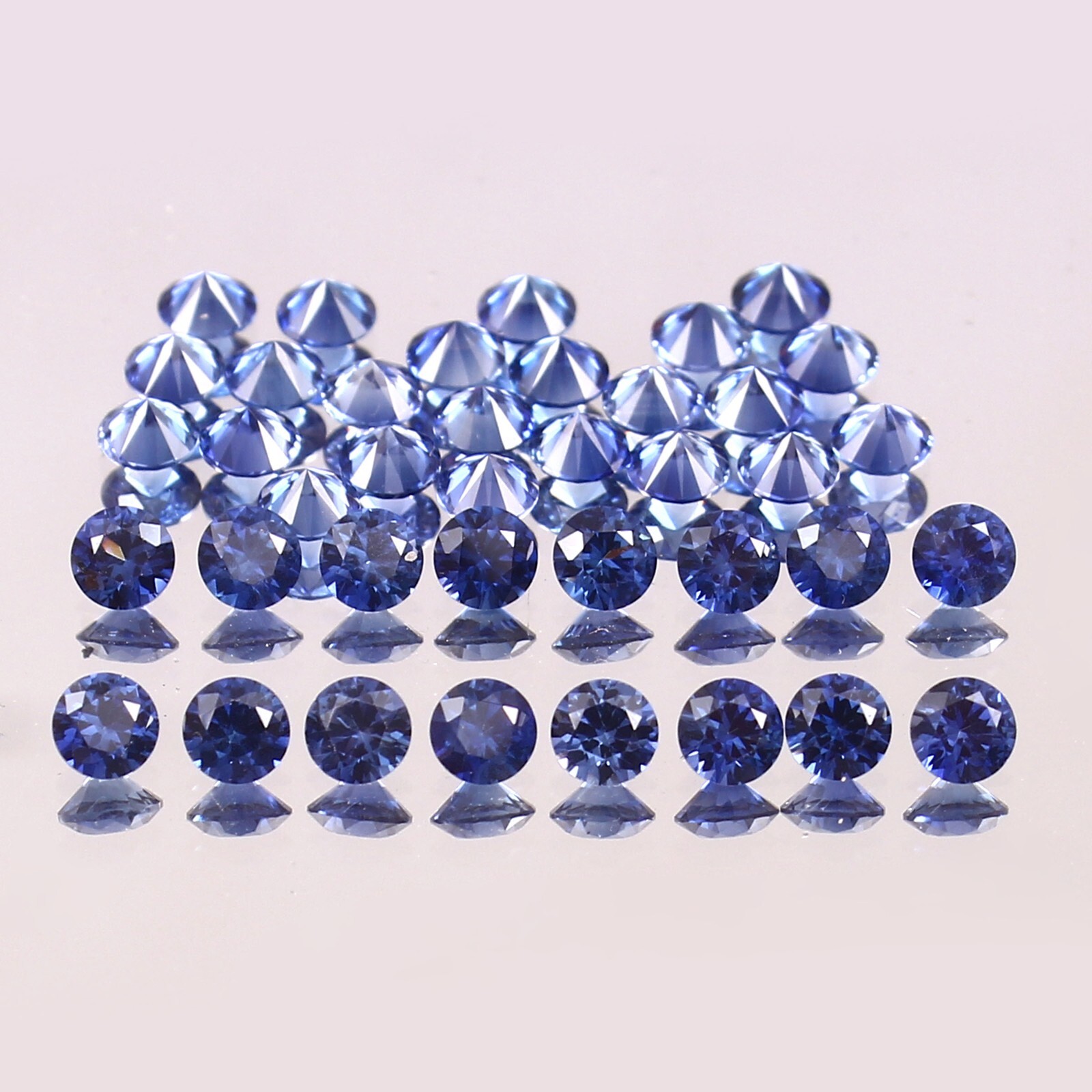 3x3MMNatural Ceylon Royal Blue Sapphire Calibrated Round Loose Cut Gems Lot12Pcs