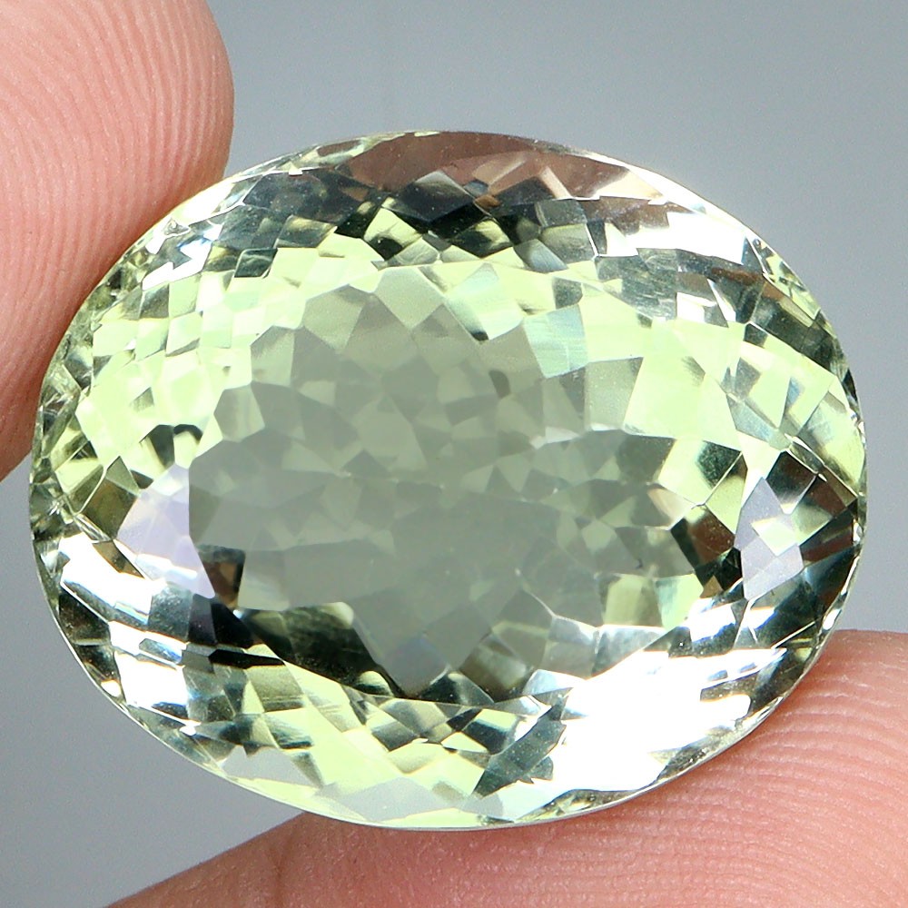 Oval Cut Natural Top Rich Green Amethyst Brazil VVS 30.12ct 22x18mm Big Gemstone