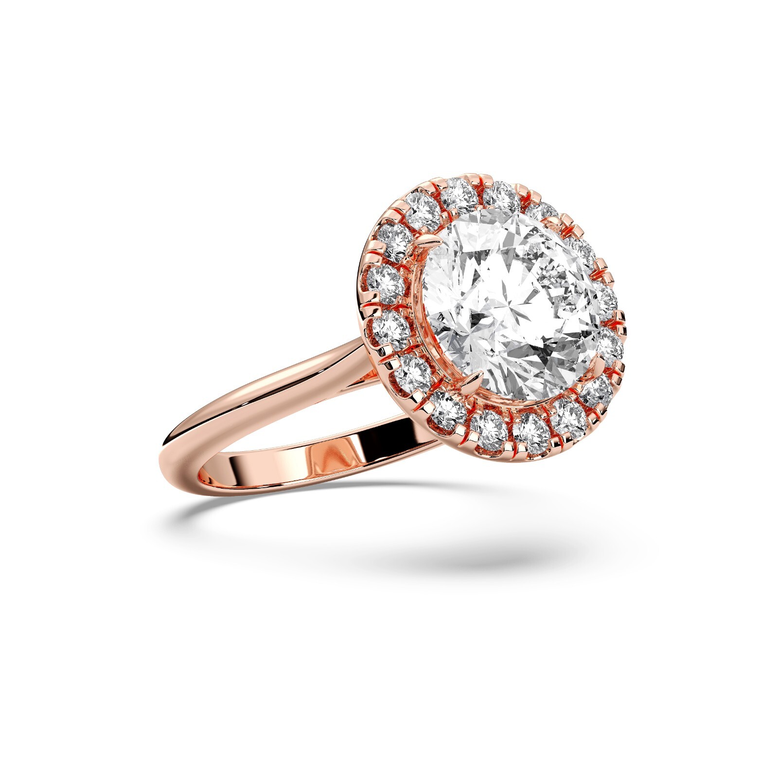 4.70 Carat Round Cut Moissanite Diamond Halo Engagement Ring in Silver For Women