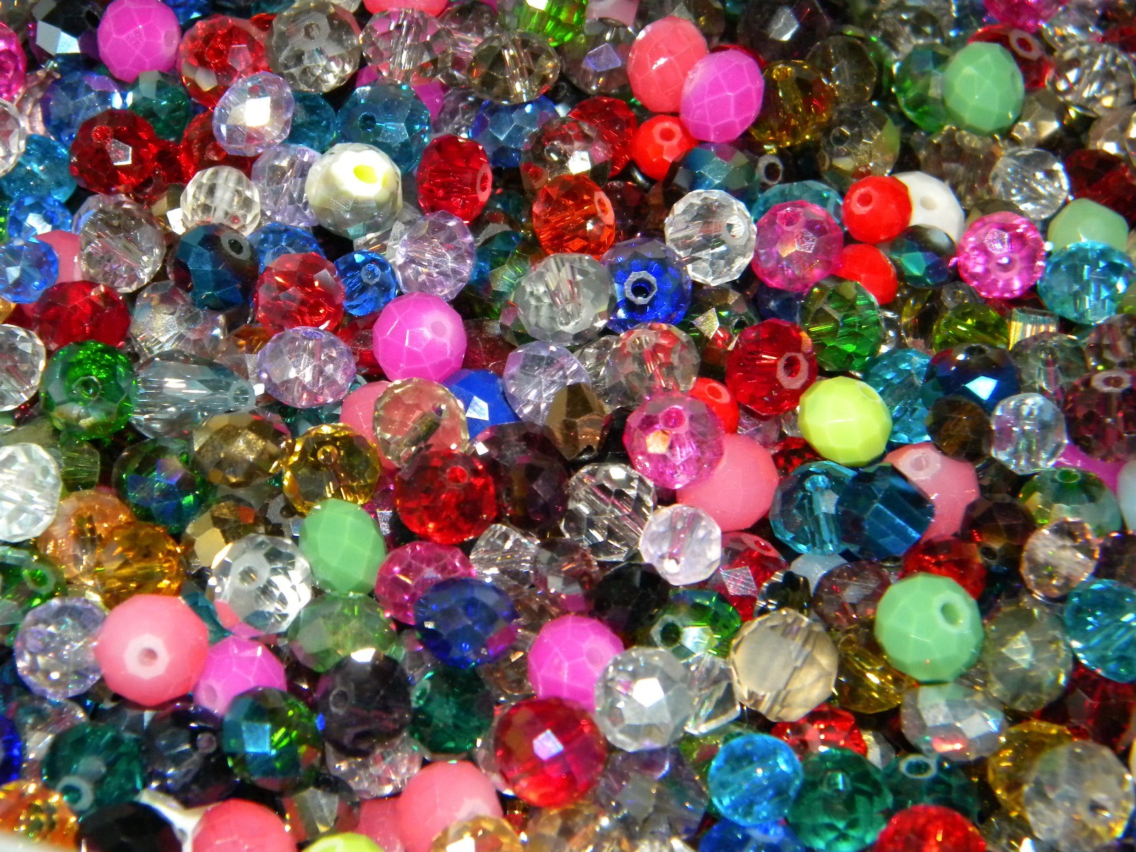 NEW 300/Pc LOT 6mm-10mm RONDELLE GLASS Faceted Czech, AB Beads Mixed colors