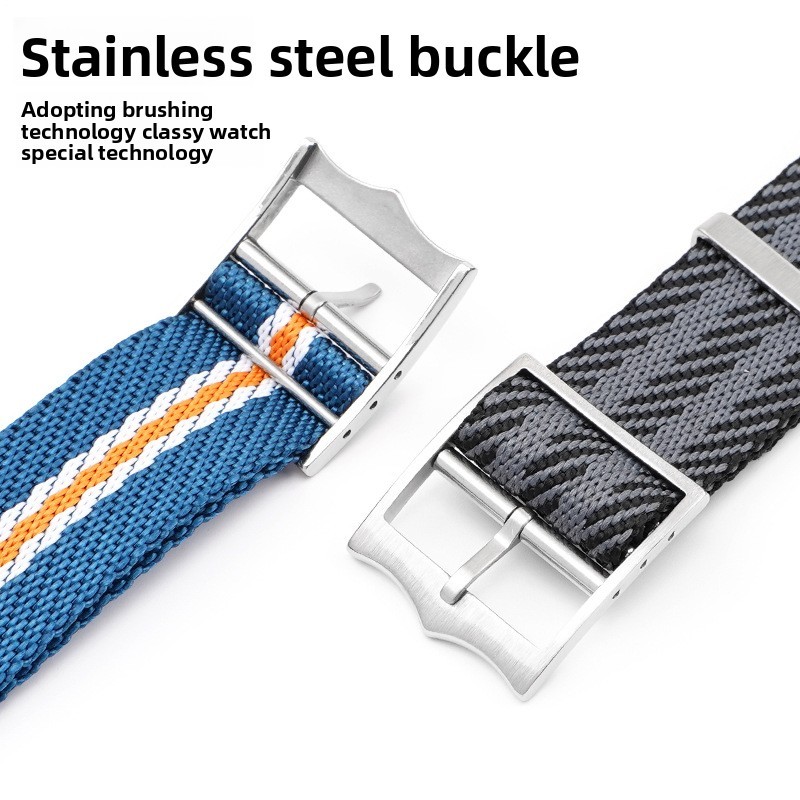 Quality Nylon Canvas Watch Strap Single-pass Band 20mm 22mm for High-end Watches