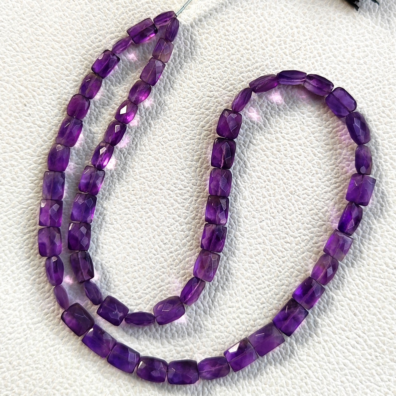 Natural Amethyst Baguette 6-8 mm Faceted Beads Strand 16″ Brazil Gems