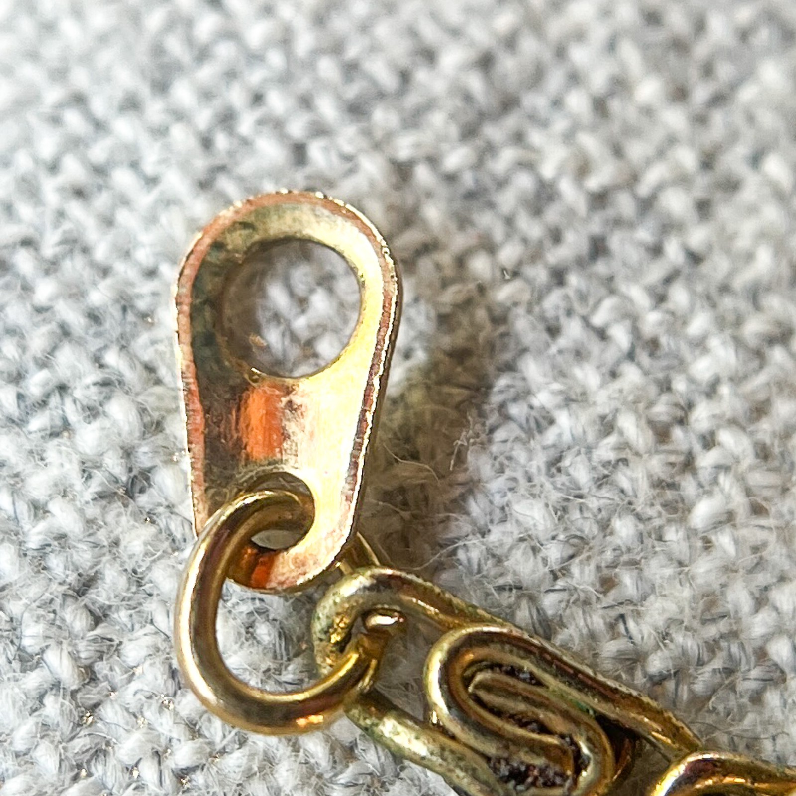 Vintage 1970s Flat Byzantine Scroll Link Chain Necklace 18K Gold Plated Unisex