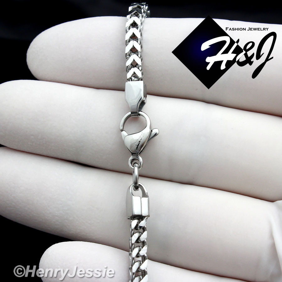 24″MEN’s Stainless Steel 2mm Silver Franco Box Cuban Curb Link Chain Necklace