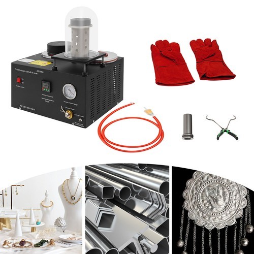 2KG Jewelry Lost Wax Cast Combination Vacuum Casting Melting Machine 1/3 HP 4CFM