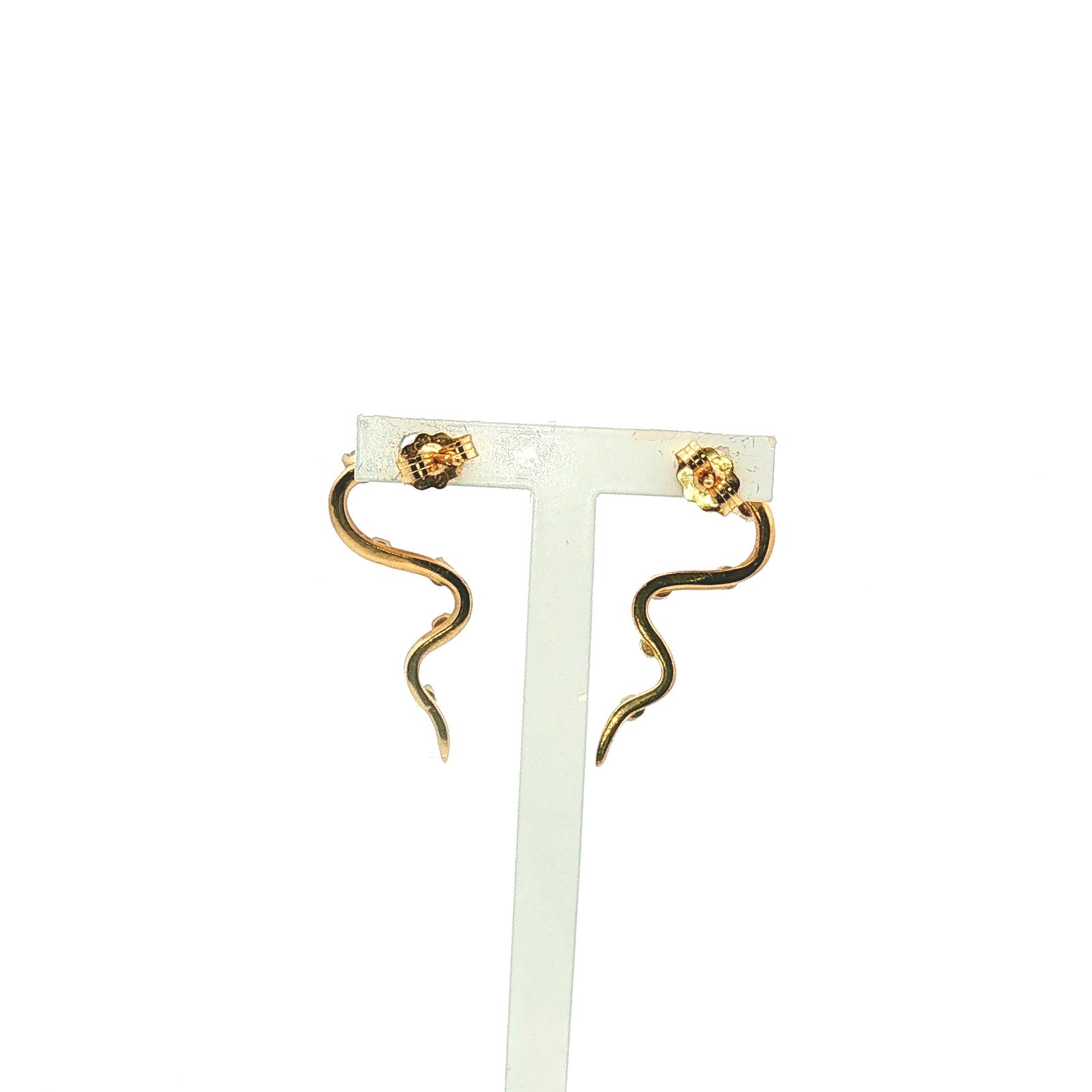 Vintage 14K Yellow Gold Diamond Drop Earrings 0.23 cttw 1″
