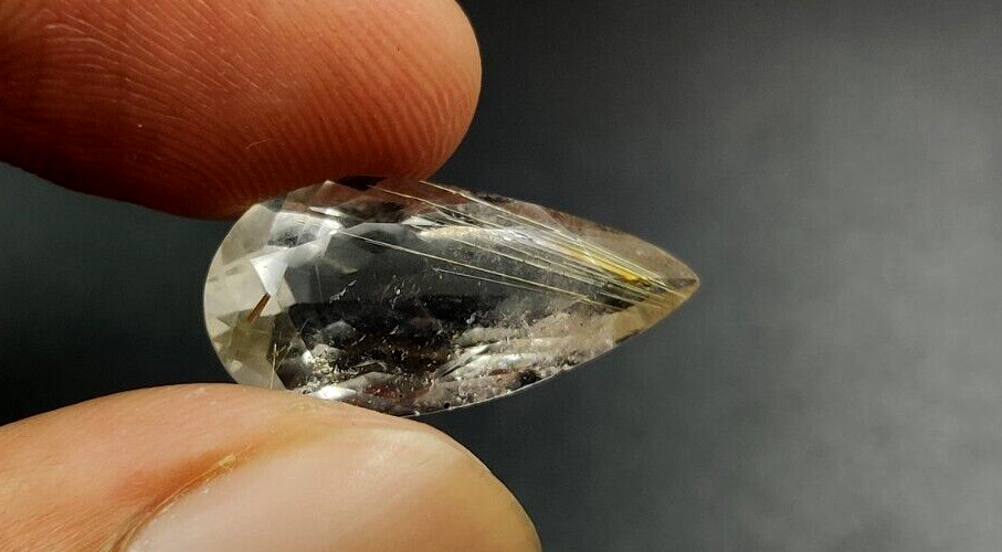 9.10 Carat Rutilated Quartz Pear Shape Gemstone W67