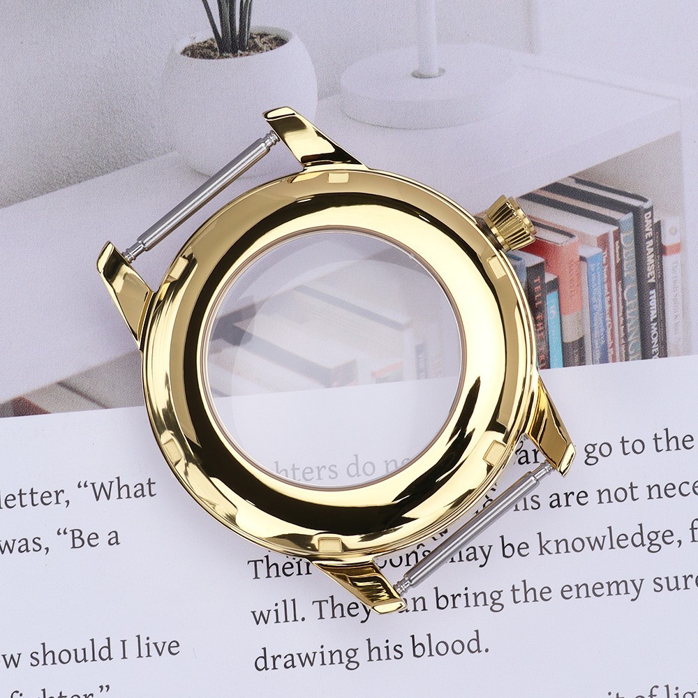 Pilot Watch Case Luxurious Golden 33mm/40.6mm Steel 10ATM For Seiko NH35 36 NH38