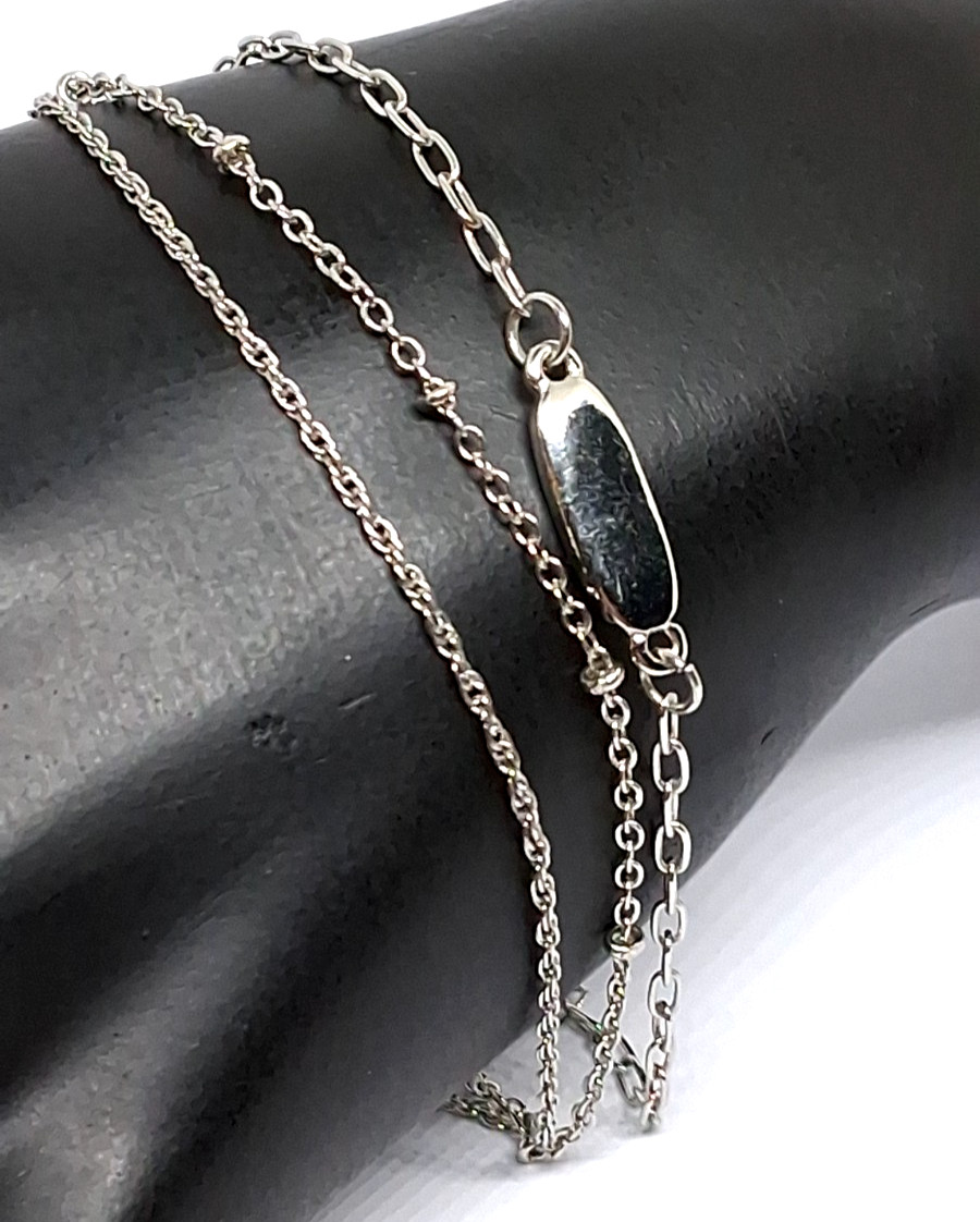 Vintage Silver Tone Triple Chain Bracelet Size 7.25