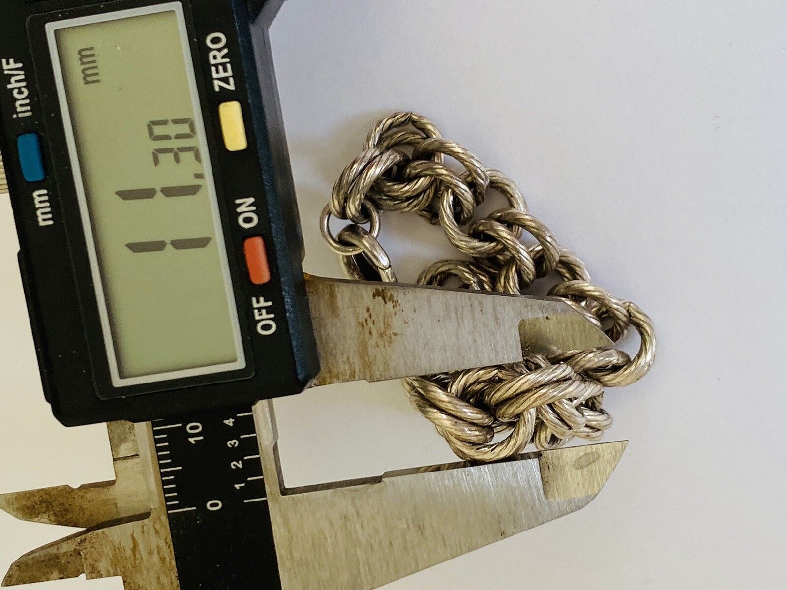 Vintage Signed Sterling Silver Double Rolo Circle Link Chain Bracelet 45-Grams