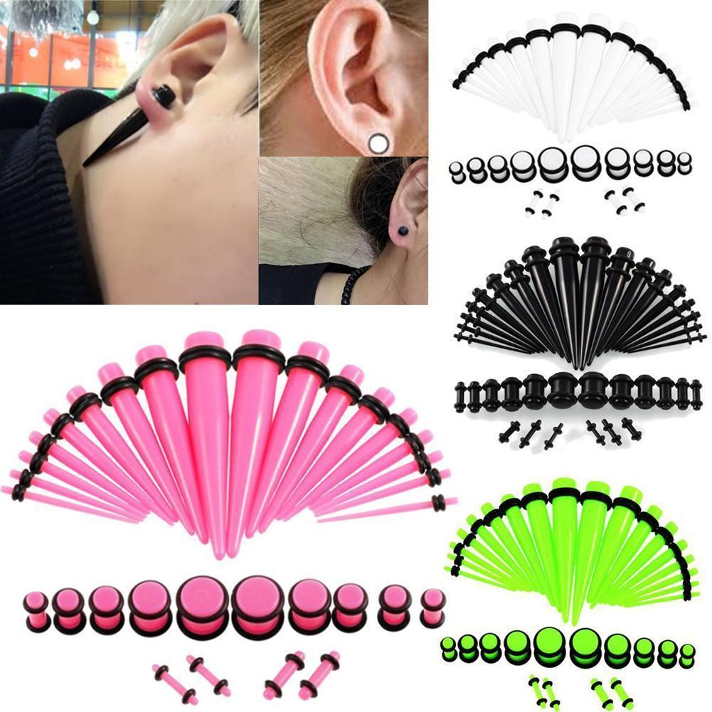 36pcs Acrylic Stretching Kit Taper Plugs Ear Gauge Expander 14G-00G Ear Piercing