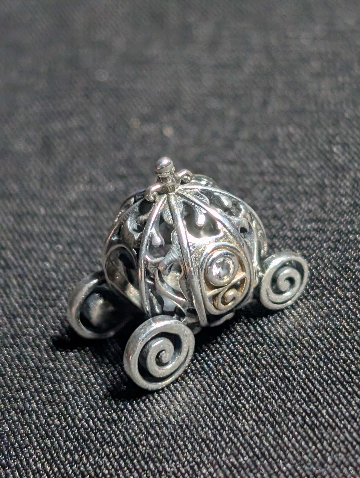 Pre-owned Pandora Disney 100th Anniversary Cinderella Carriage Charm S925 ALE