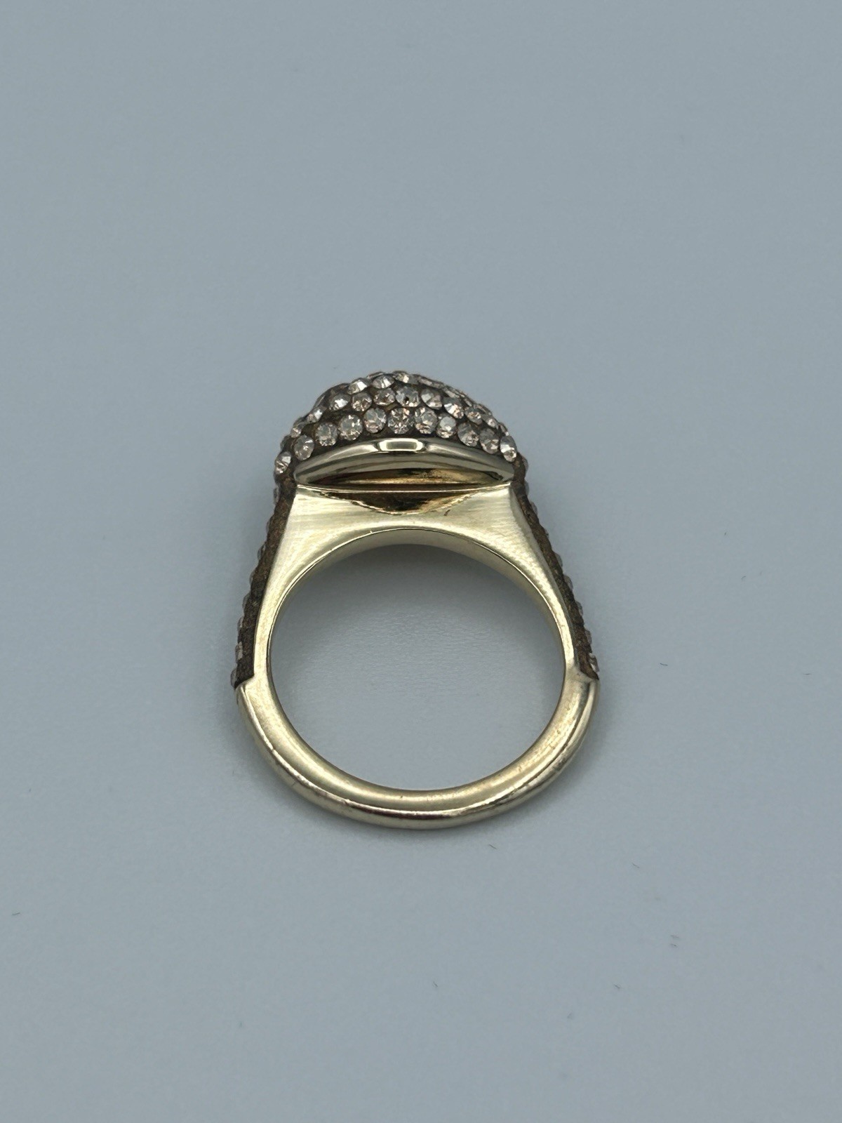 Atelier Swarovski Core Collection Moselle Stacking Gold Plated Dome Ring Sz 52/6