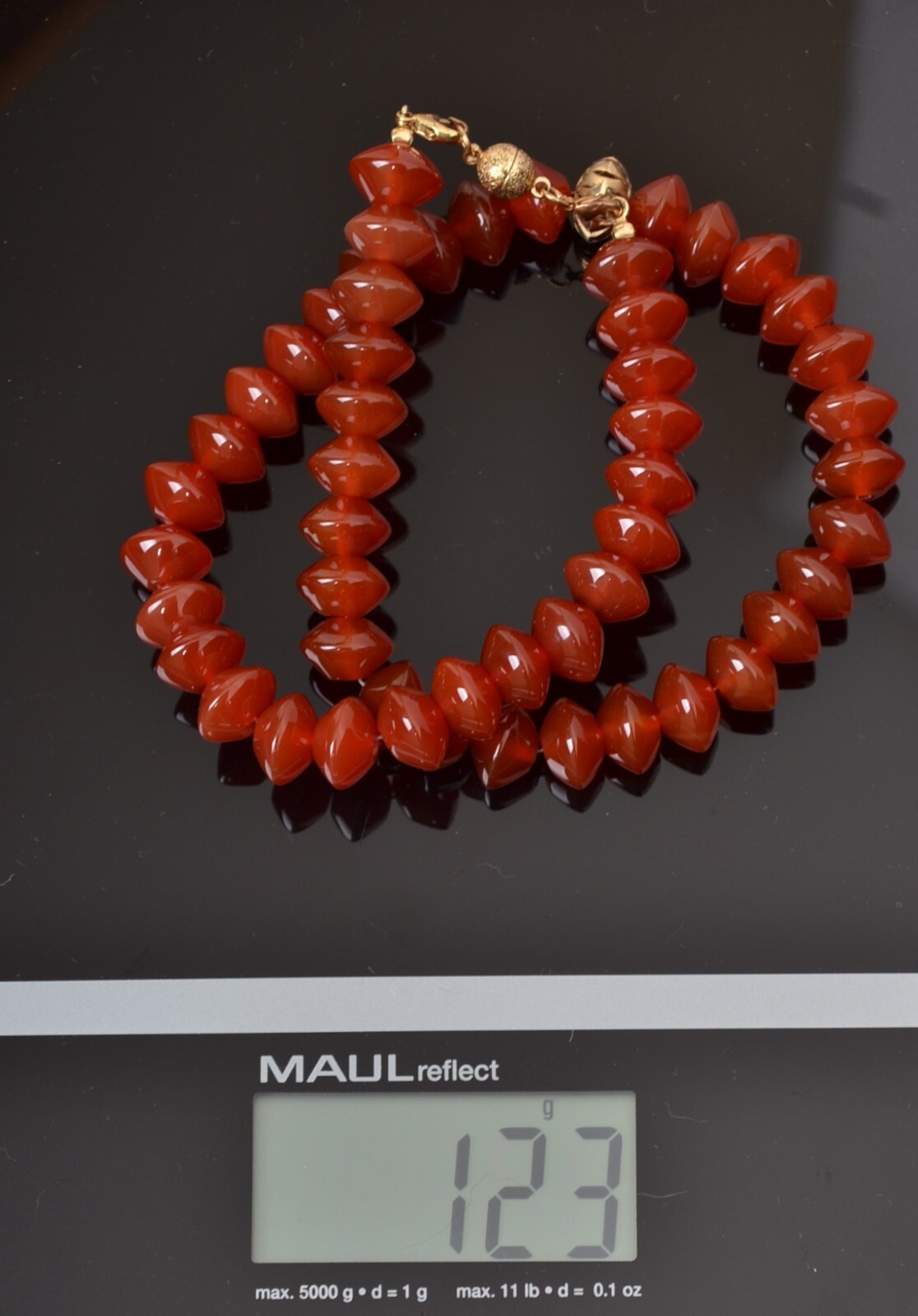 Real Pearl Necklace Agate Beads Terracotta 123g 52cm Long Gemstone Jewellery
