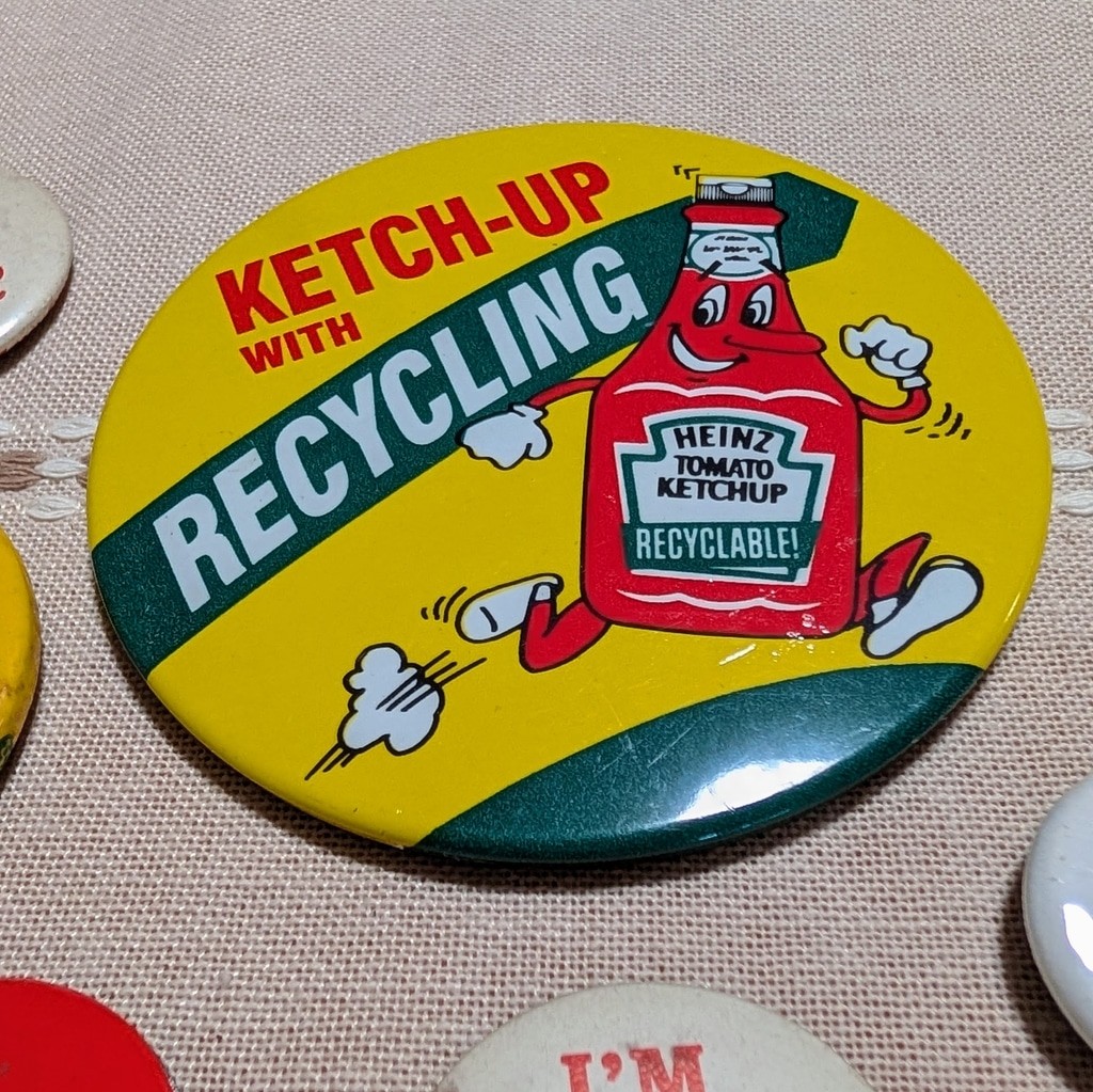 Vintage Advertising Novelty Button Lot Heinz Ketchup Recycling Fooser Pinbacks
