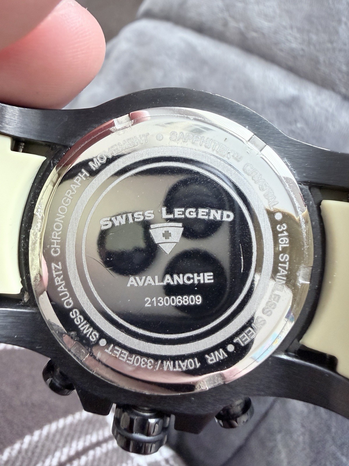 Swiss Legend Avalanche Chronograph 21368 Black Yellow Beige Swiss Quartz NOS