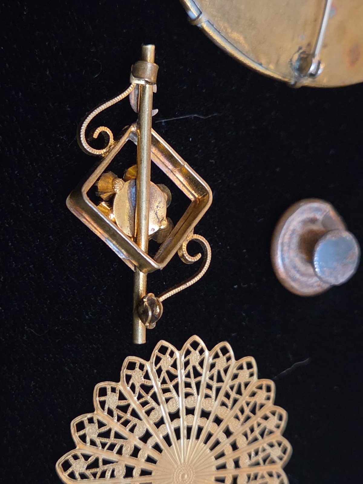 Antique Vintage Jewelry Findings Mixed Lot For Repair Restoration Junk GF