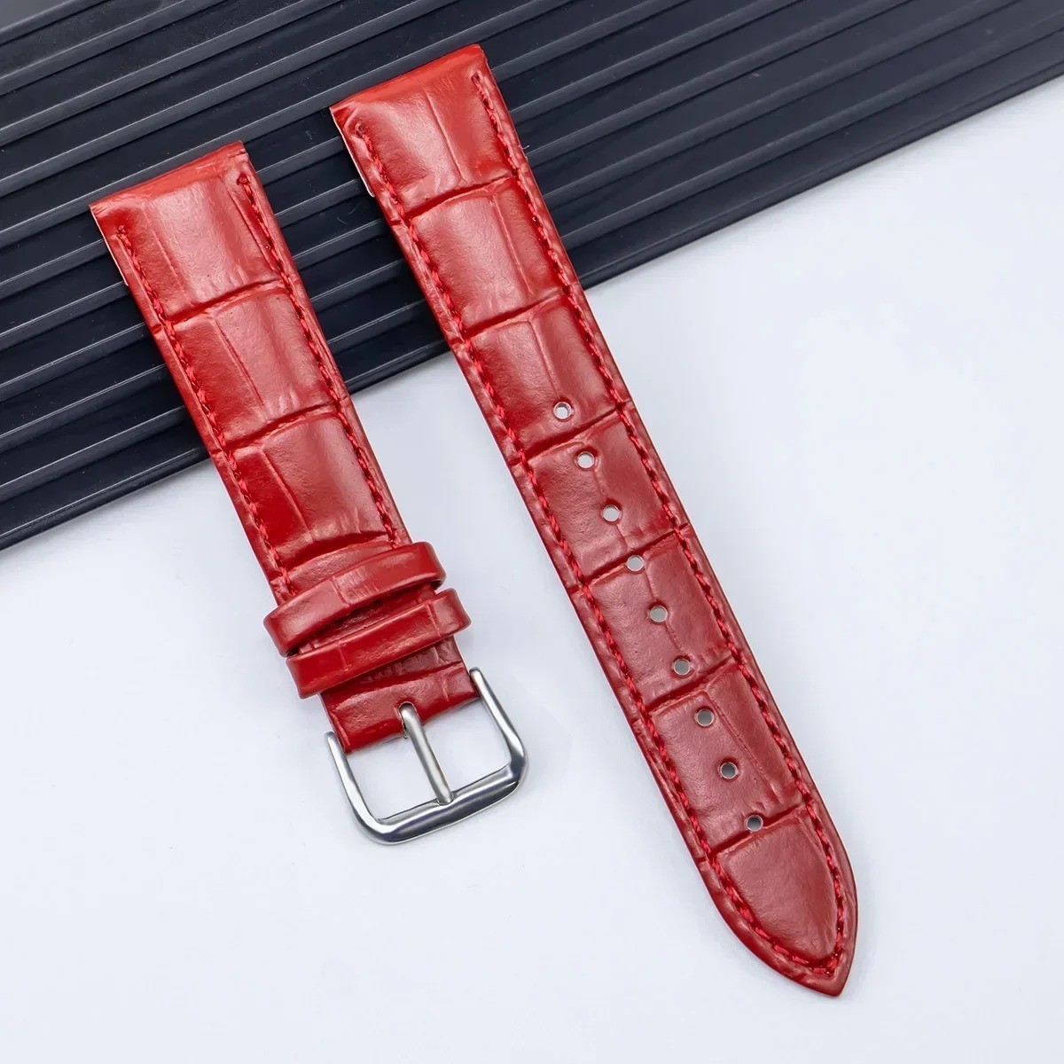 Leather Watch Band Strap 12 14 16 18 20 22 24mm Stainless Steel Buckle