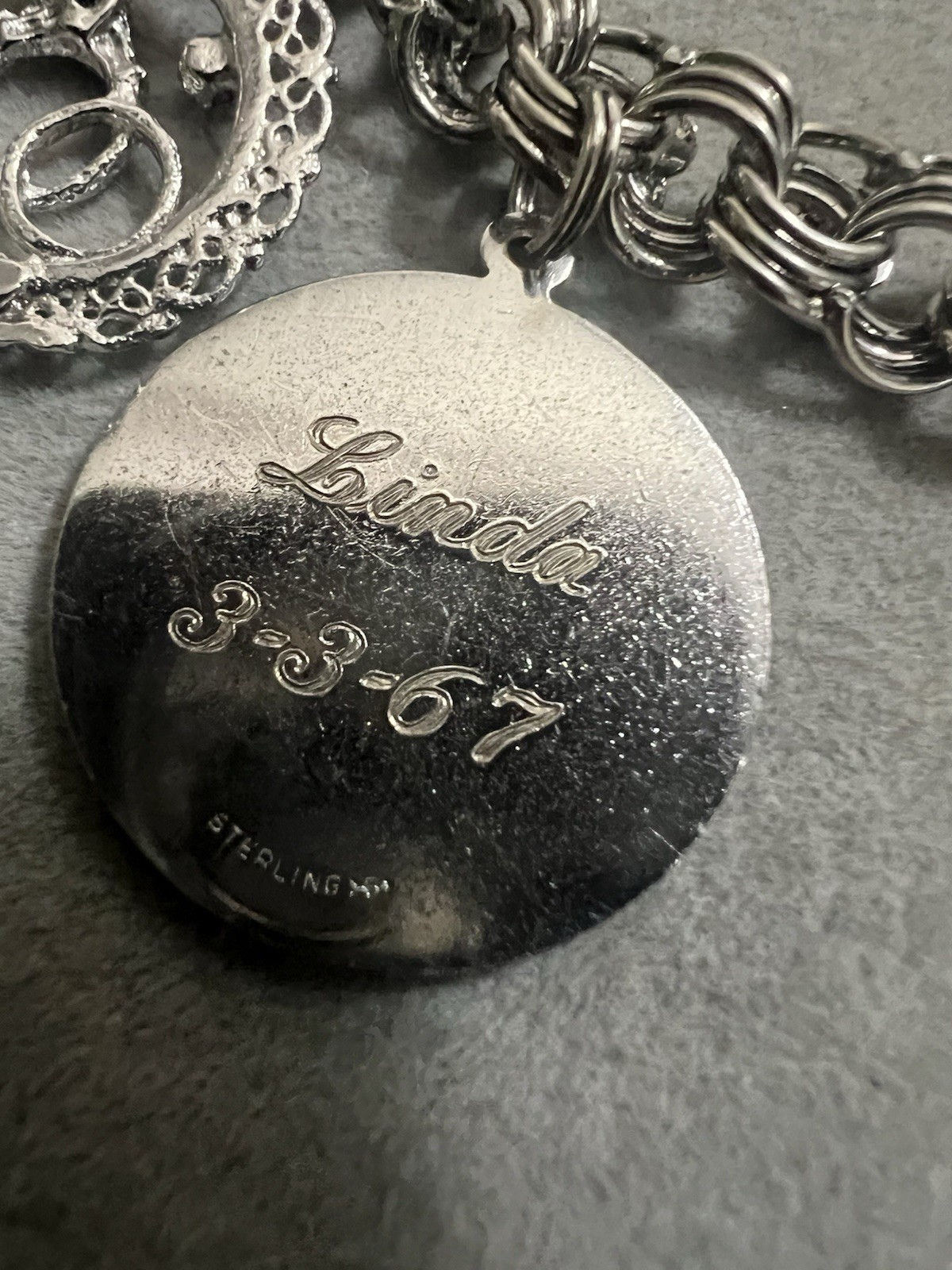 1960’s Vintage Sterling Silver Charm Bracelet Anniversary Birthday Wedding