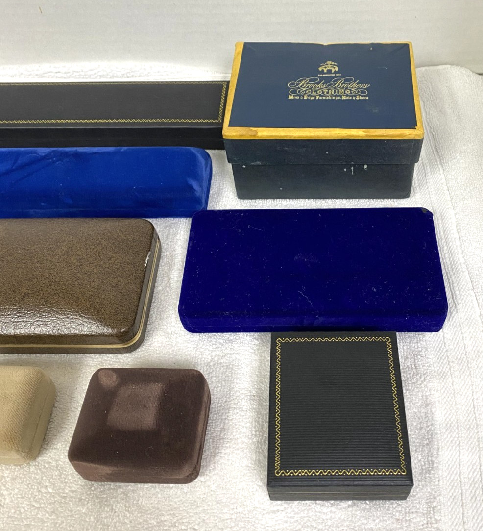 17 Vintage Jewelry Presentation Gift Boxes Ring Bracelet Watch Mixed Sizes