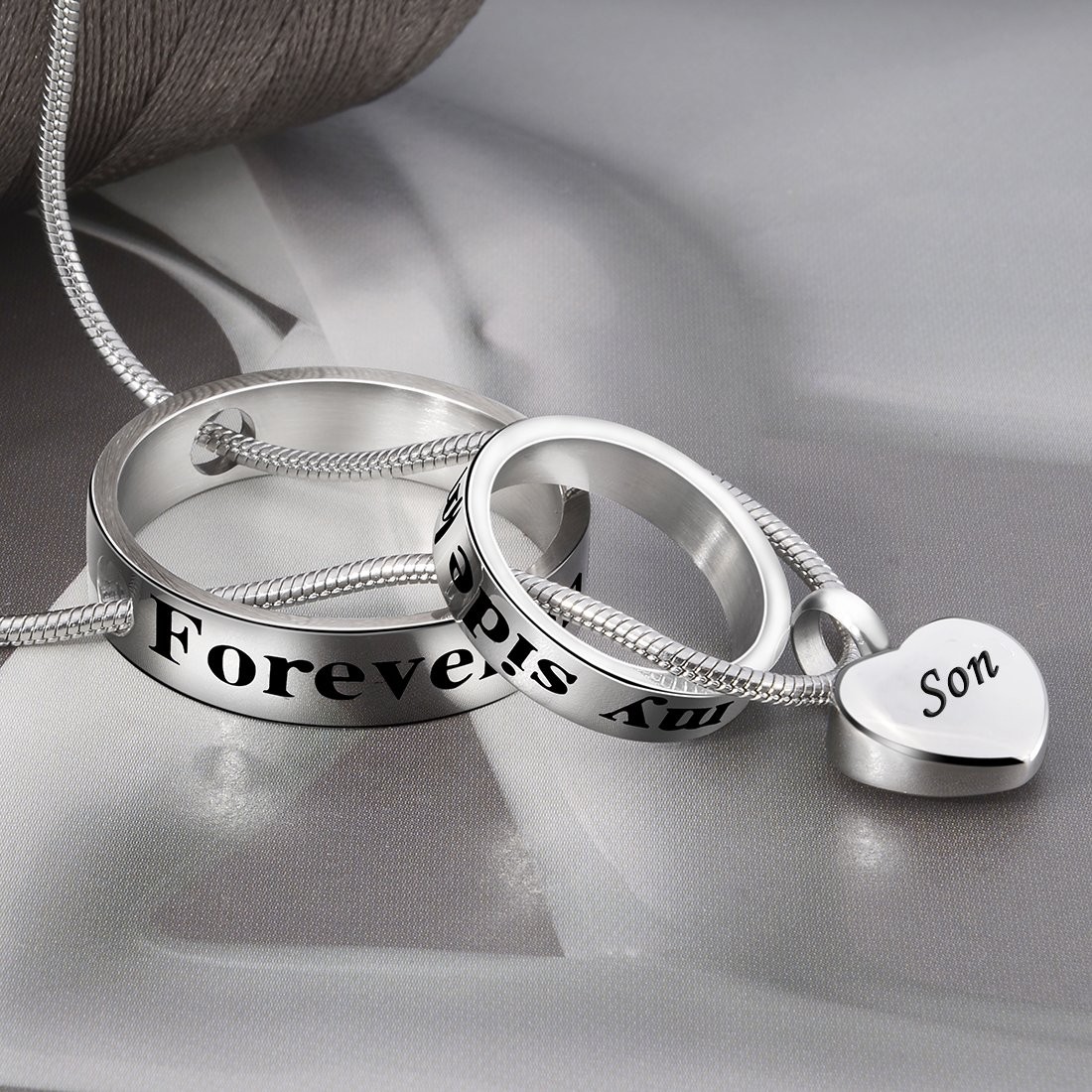 Cremation Jewelry No Longer By My Side, Forever In My Heart Carved Locket Cre…