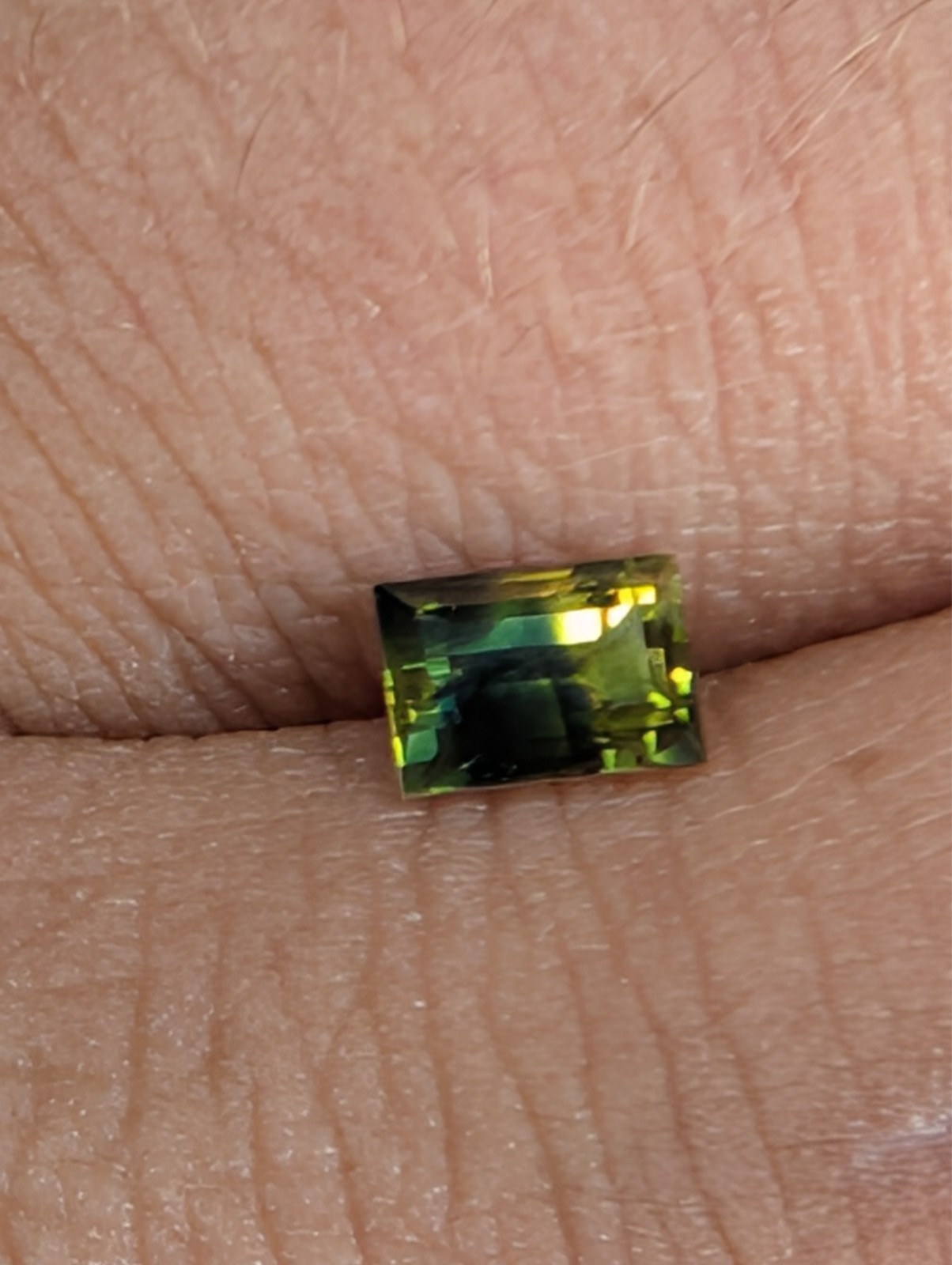 USA seller .63 IF Parti Sapphire faceted gemstone