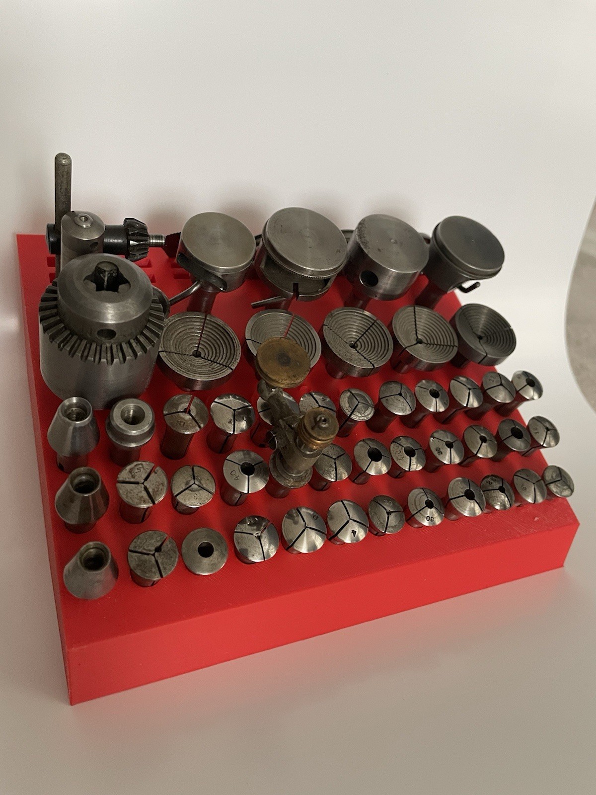Watchmaker Lathe Chuck organizer fits C. E. Marshall staking box. Please Read.