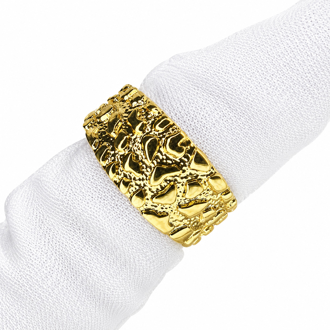 Italian 1/200 14k Yellow Gold Oro Nugget Ring Anillo Men Women