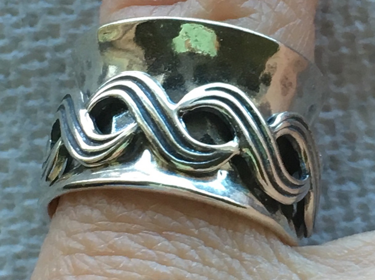 NWOT OR PAZ STERLING SILVER 925 INFINITY DESIGN SPINNER RING SZ 7 MADE ISRAEL PZ