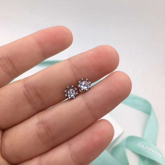 Brand New Genuine Pandora S925 CLEAR Sparkling Crown Stud CZ Earrings 298311CZ