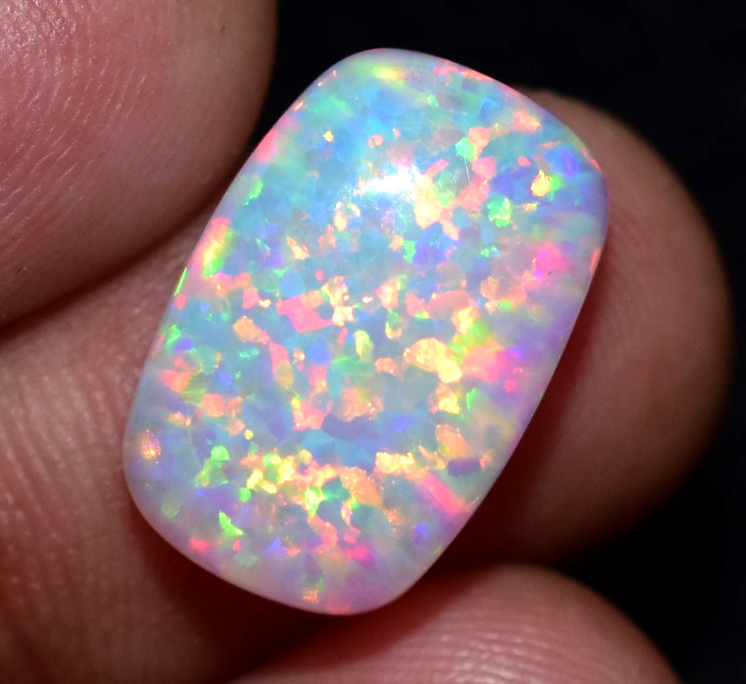 Natural Ethiopian Fire Opal 8.00 CT AGL Certified Play Of Color Loose Gemstone
