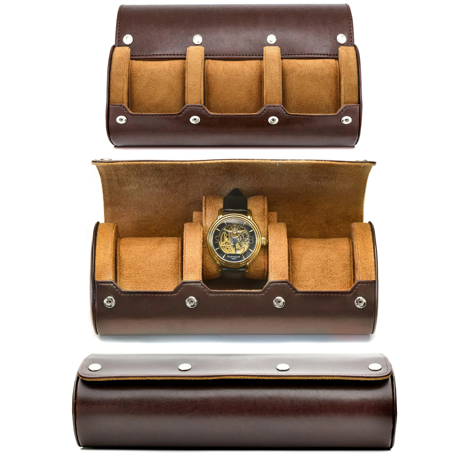 Luxury PU Leather Watch Travel Case 3/6 Slot – Sliding Cushions, Gift-Ready