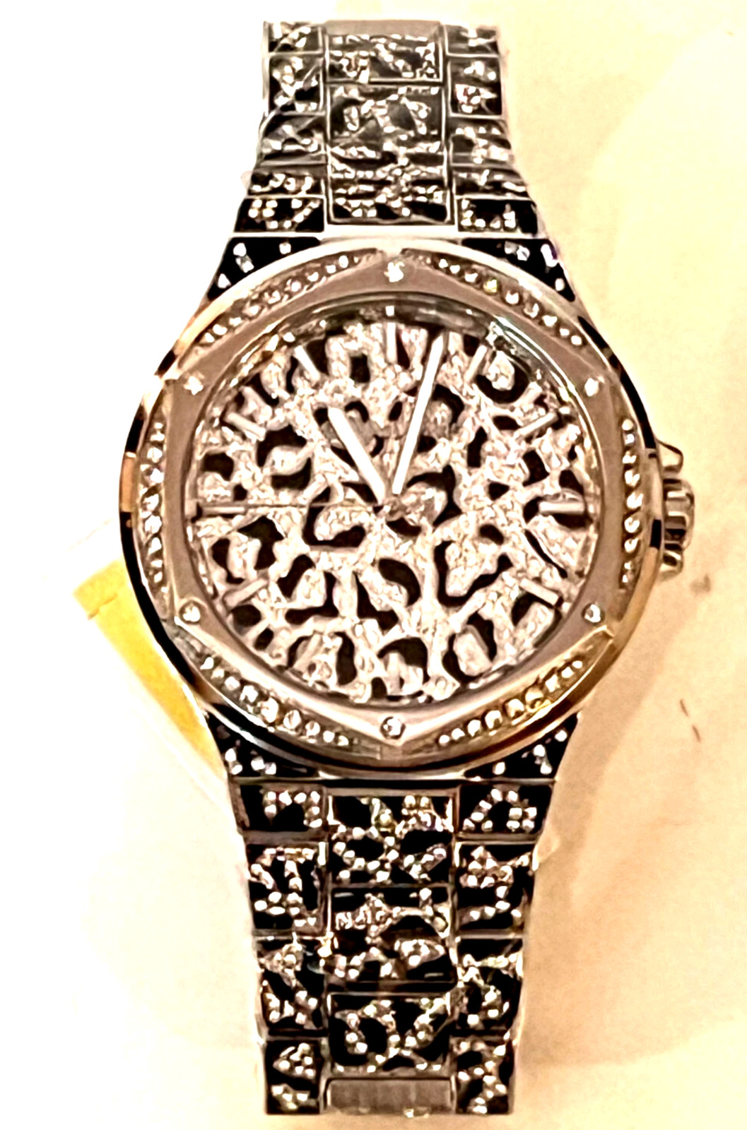 MICHAEL KORS MK7408 Lennox Animal Pavé SILVER-Tone Ladies Watch BNWT G/Box $550