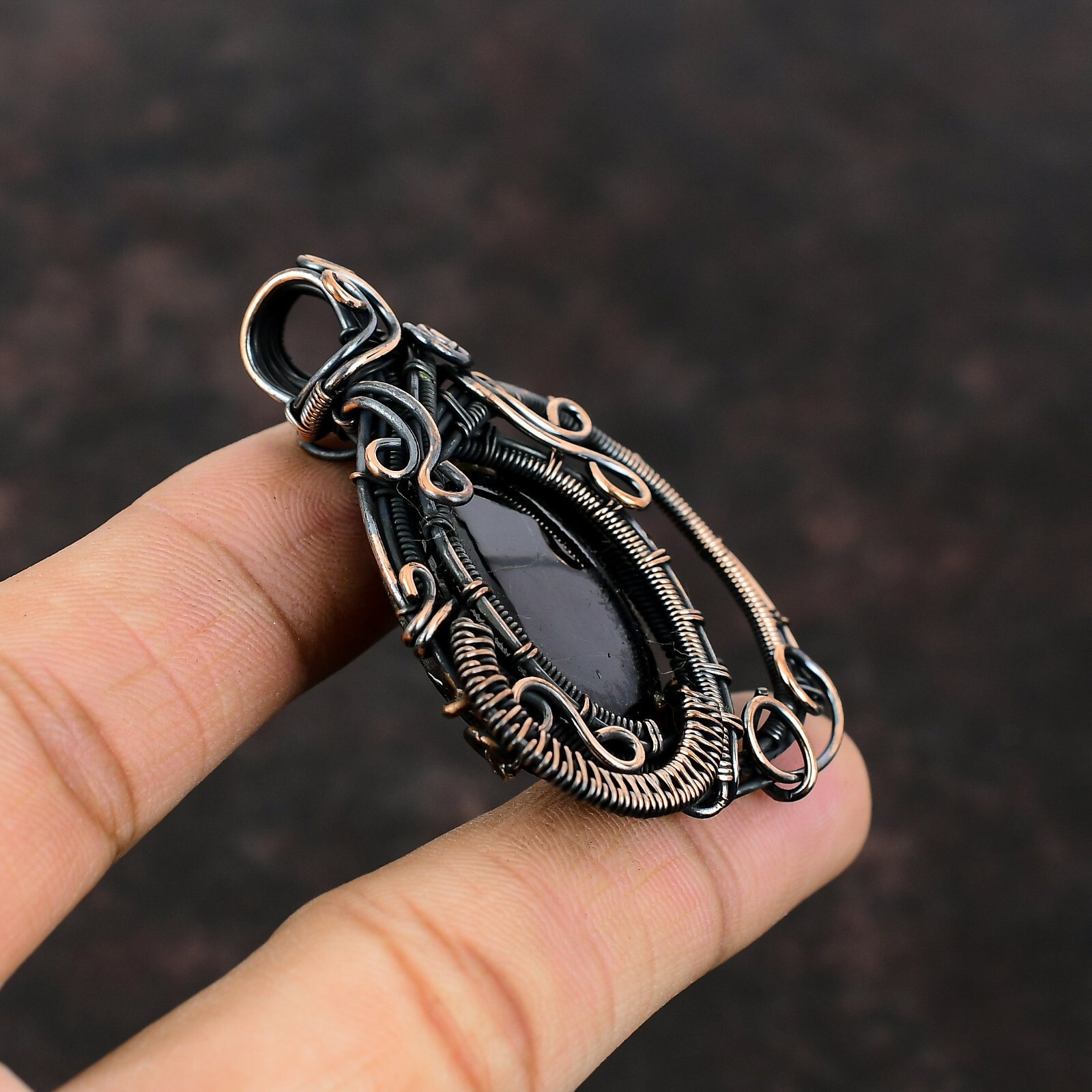 Sugilite Wire Wrapped Pendant Handcrafted Copper Unique Gift 2.24″
