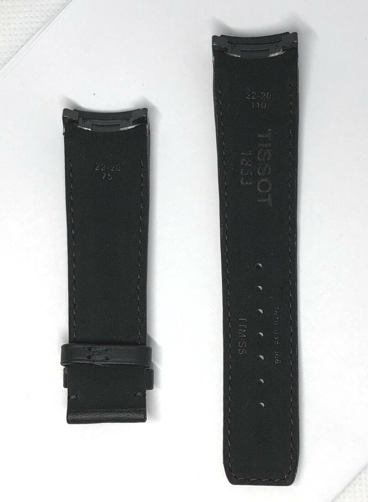 Original Tissot T-Touch Expert SOLAR T091420A Black Leather Watch Band Strap